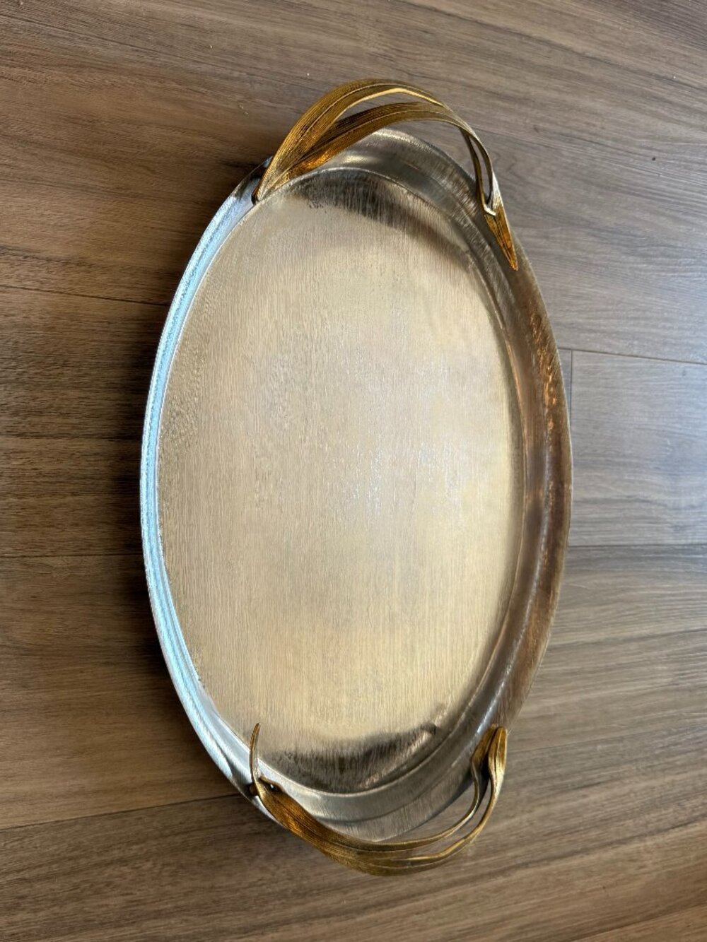 Michael Aram Oval "Palm Serving Trey" (NEW), Stainless Steel (Smart Brushed) - Picture 3 of 11